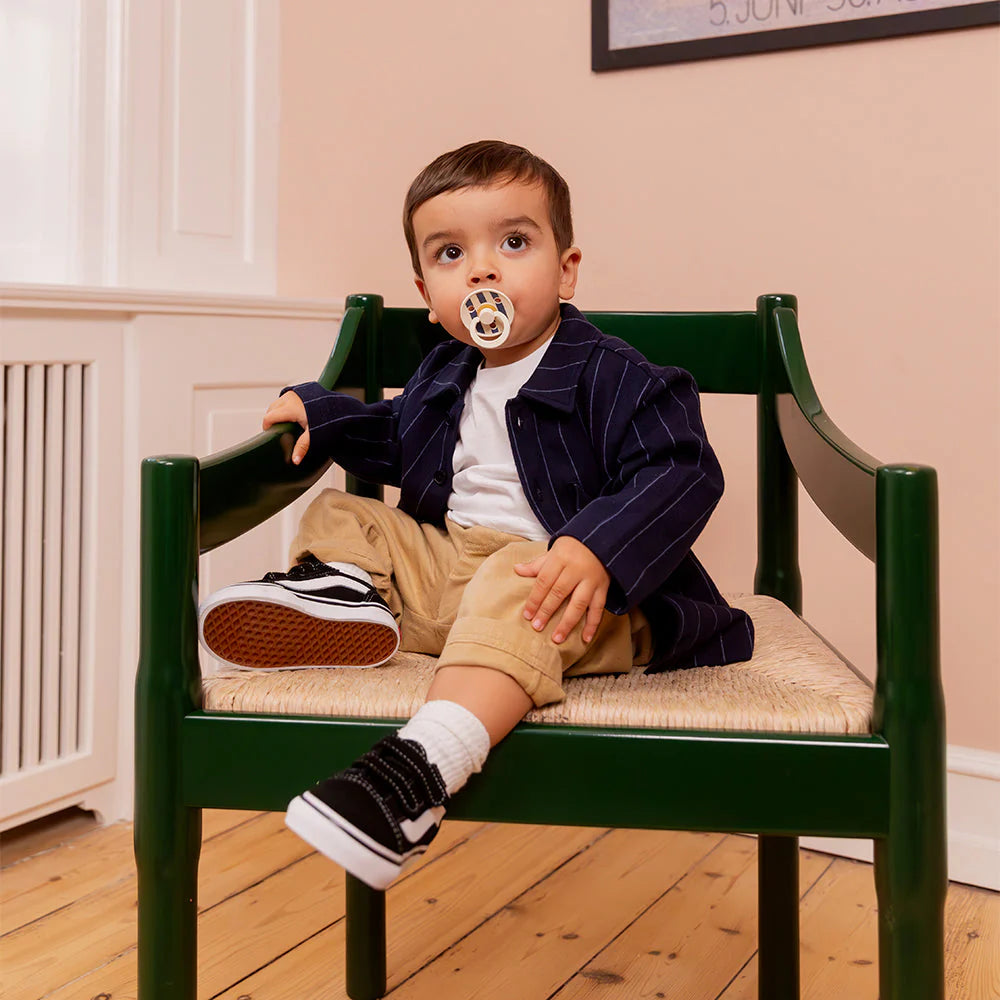 Studio Pacifier 2 Pack Pin - Ivory Steel Blue Mix