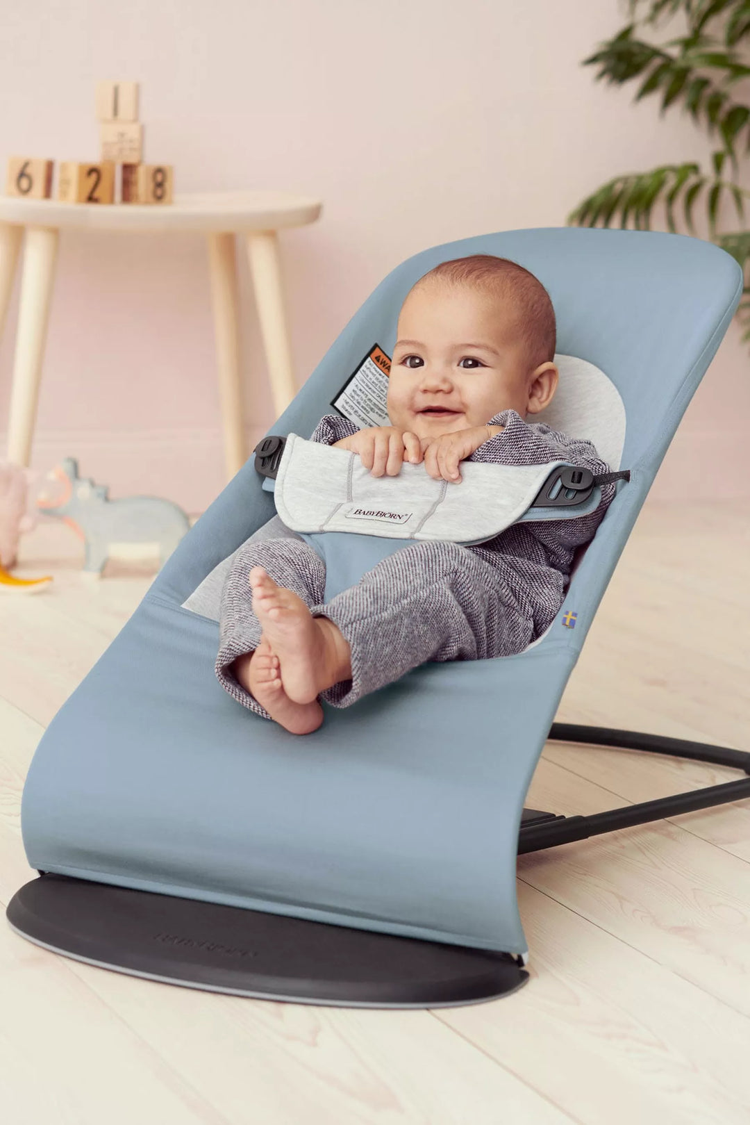 BabyBjorn Bouncer Balance Soft Cotton Jersey Blue Grey