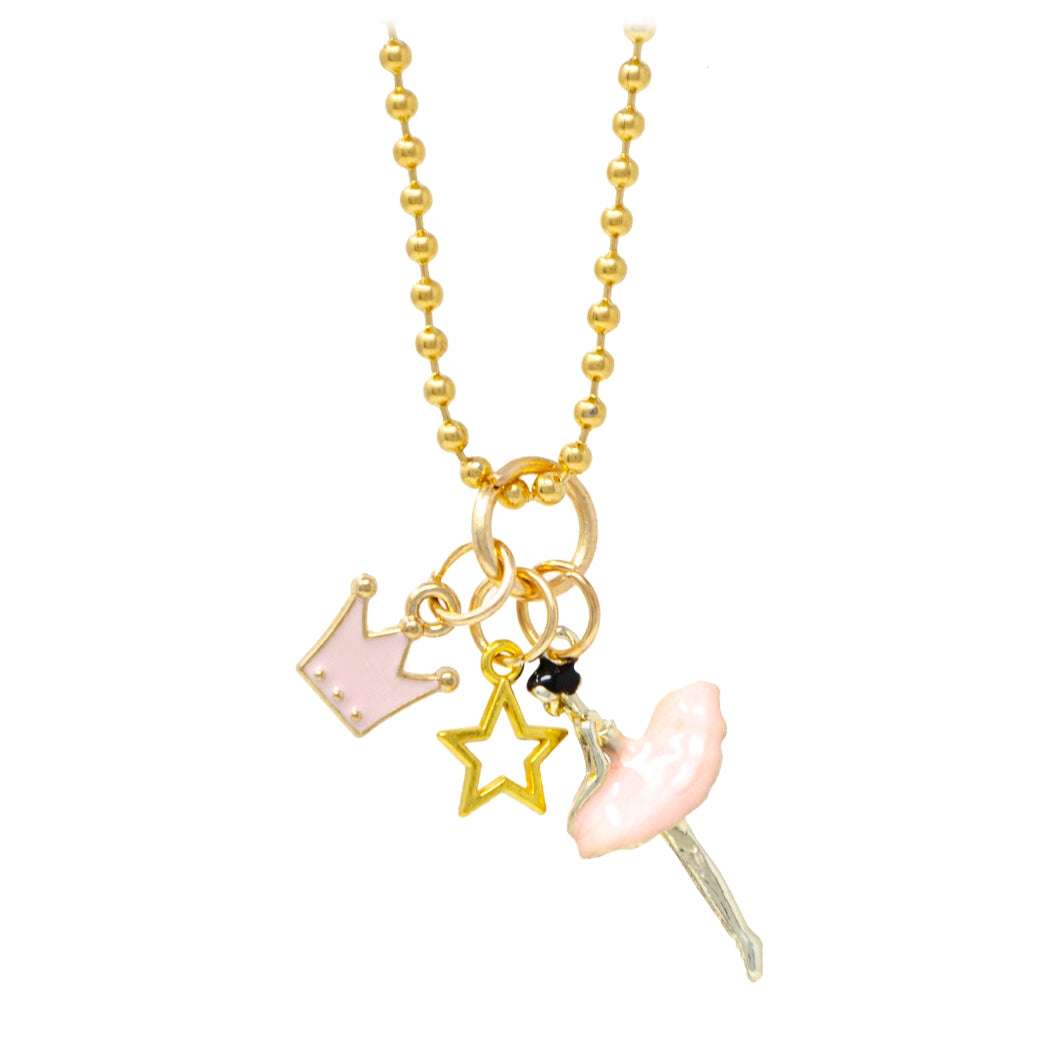 Ballerina, Crown, and Star Gold Charm Necklace Zomi Gems    [variant_option4] [variant_option5] [variant_option6] [variant_option7] [variant_option8] [variant_option9] 1