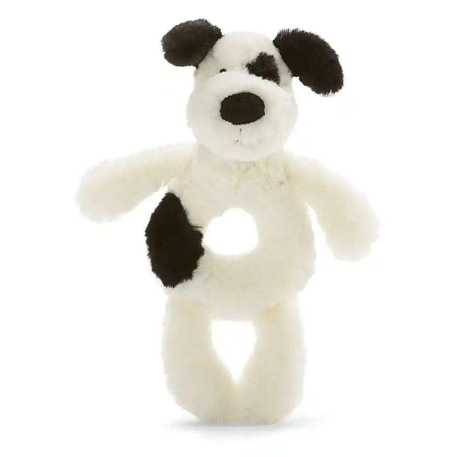 Bashful Black & Cream Puppy Ring Rattle Jellycat    [variant_option4] [variant_option5] [variant_option6] [variant_option7] [variant_option8] [variant_option9] 1