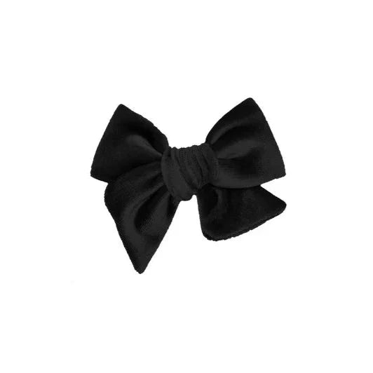 Velvet Bow Clip - Black