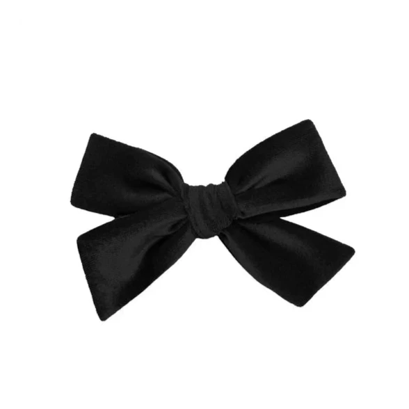 Velvet Bow Clip - Black