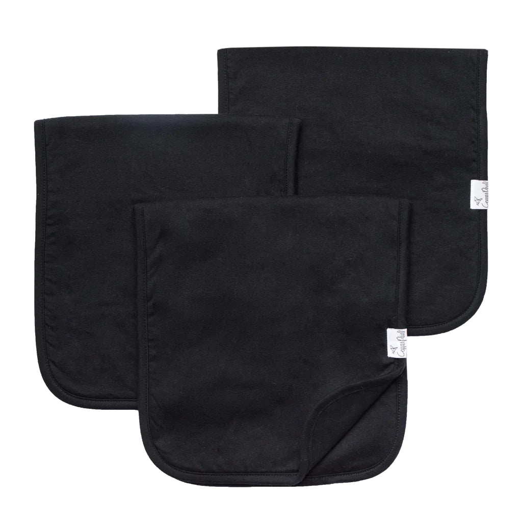 Black Basic Burp Cloth Set (3 pack)