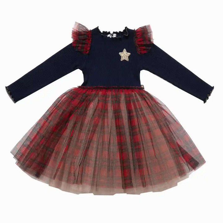 Checker Frill Tutu Dress - Navy Petite Hailey 6M   [variant_option4] [variant_option5] [variant_option6] [variant_option7] [variant_option8] [variant_option9] 1