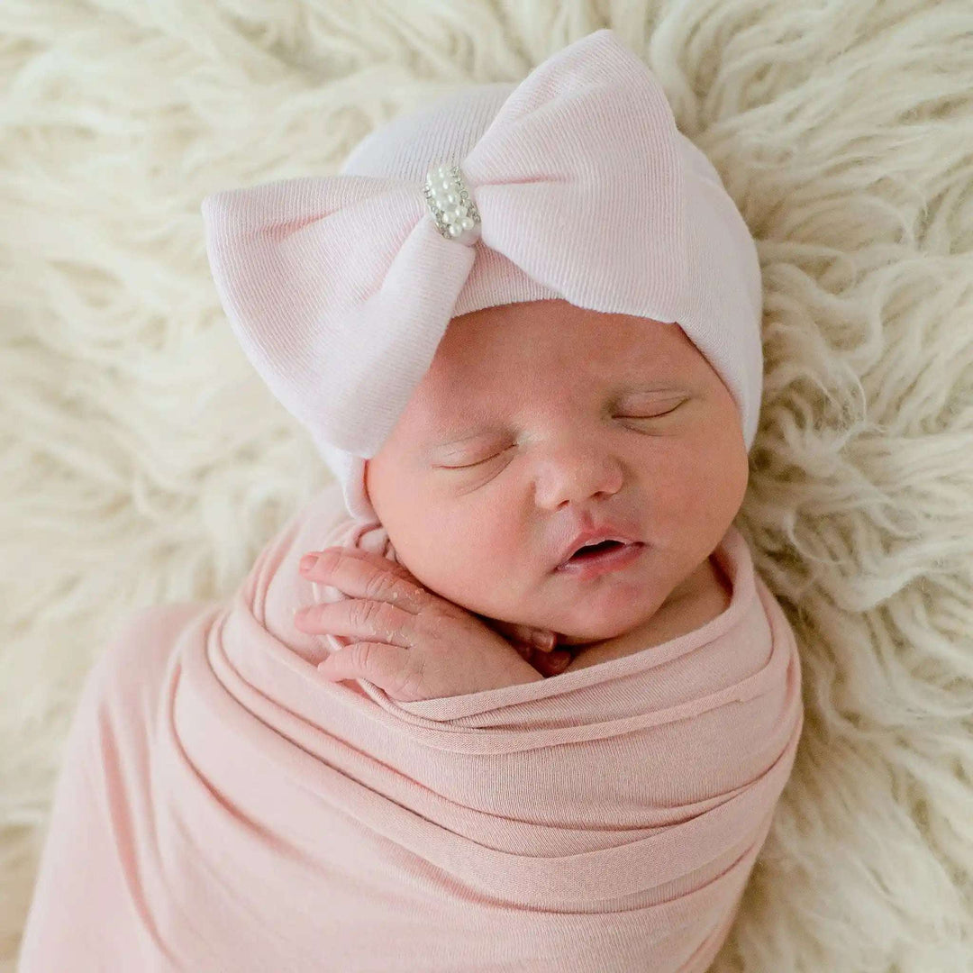 Chloe Pink Pearl Bow Hat Ilybean Newborn   [variant_option4] [variant_option5] [variant_option6] [variant_option7] [variant_option8] [variant_option9] 1