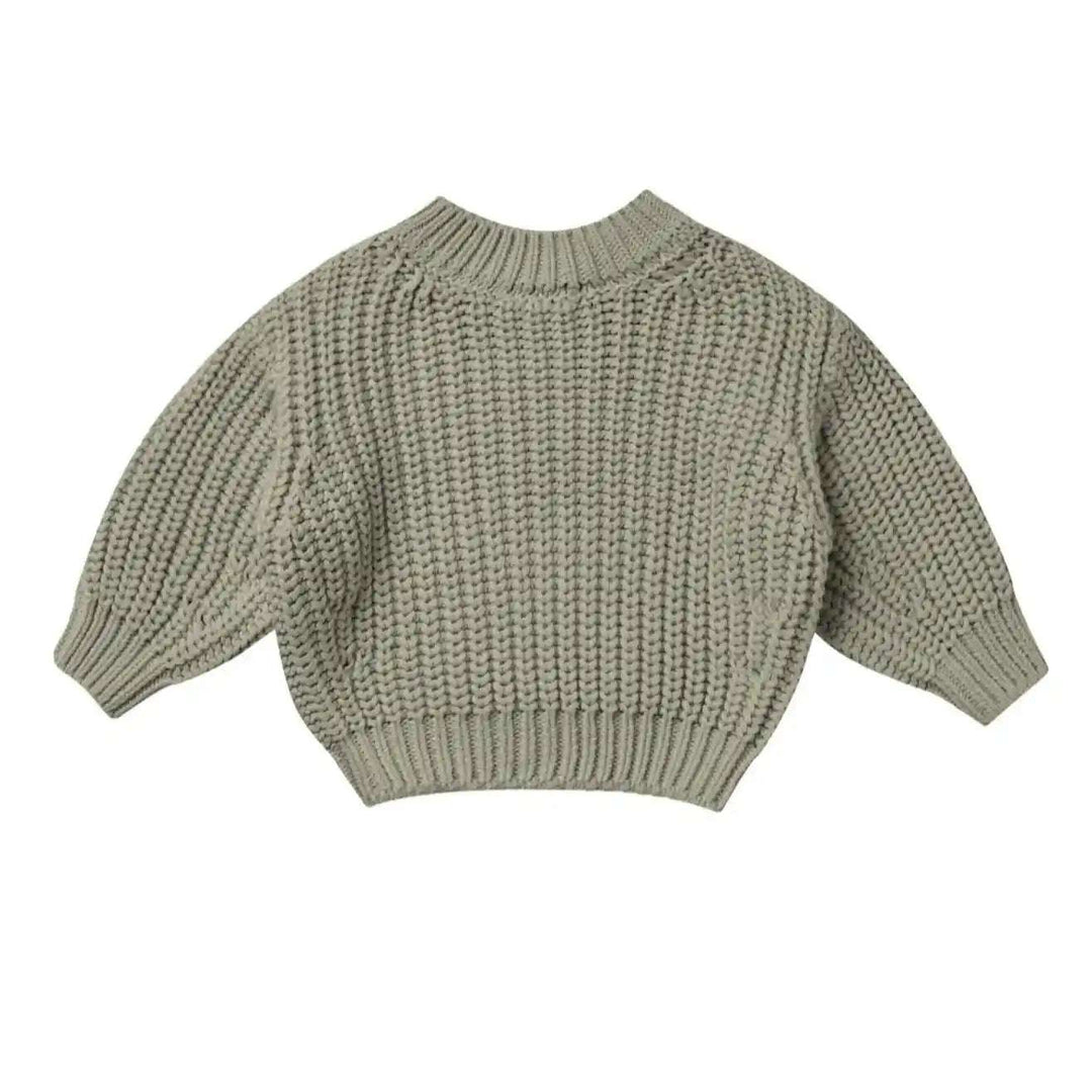 Chunky Knit Sweater - Basil Quincy Mae 0-3M   [variant_option4] [variant_option5] [variant_option6] [variant_option7] [variant_option8] [variant_option9] 1