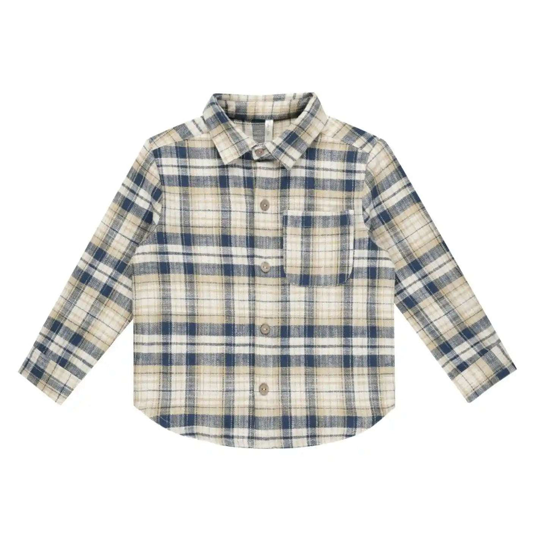 Collared L/S Shirt - Indigo Plaid Rylee + Cru 6-12M   [variant_option4] [variant_option5] [variant_option6] [variant_option7] [variant_option8] [variant_option9] 1