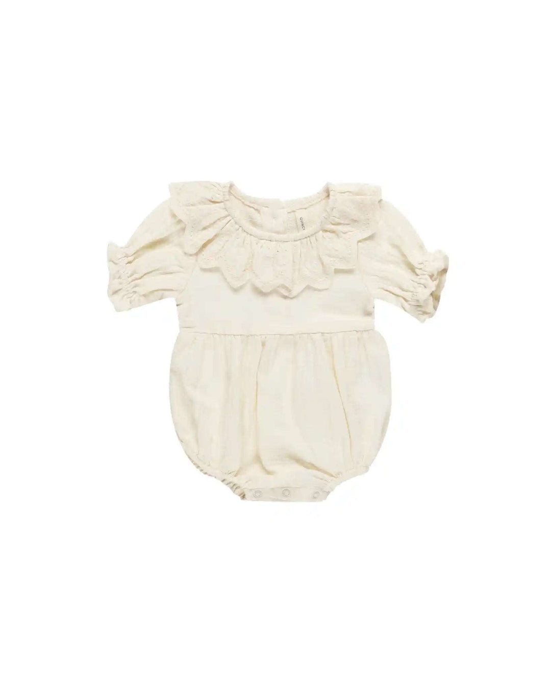 Collared Romper - Ivory Quincy Mae 0-3M   [variant_option4] [variant_option5] [variant_option6] [variant_option7] [variant_option8] [variant_option9] 1