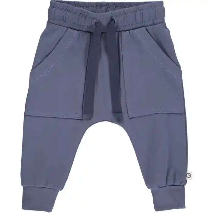 Cozy Me Big Pocket Pants- Indigo Green Cotton 0-3M   [variant_option4] [variant_option5] [variant_option6] [variant_option7] [variant_option8] [variant_option9] 1