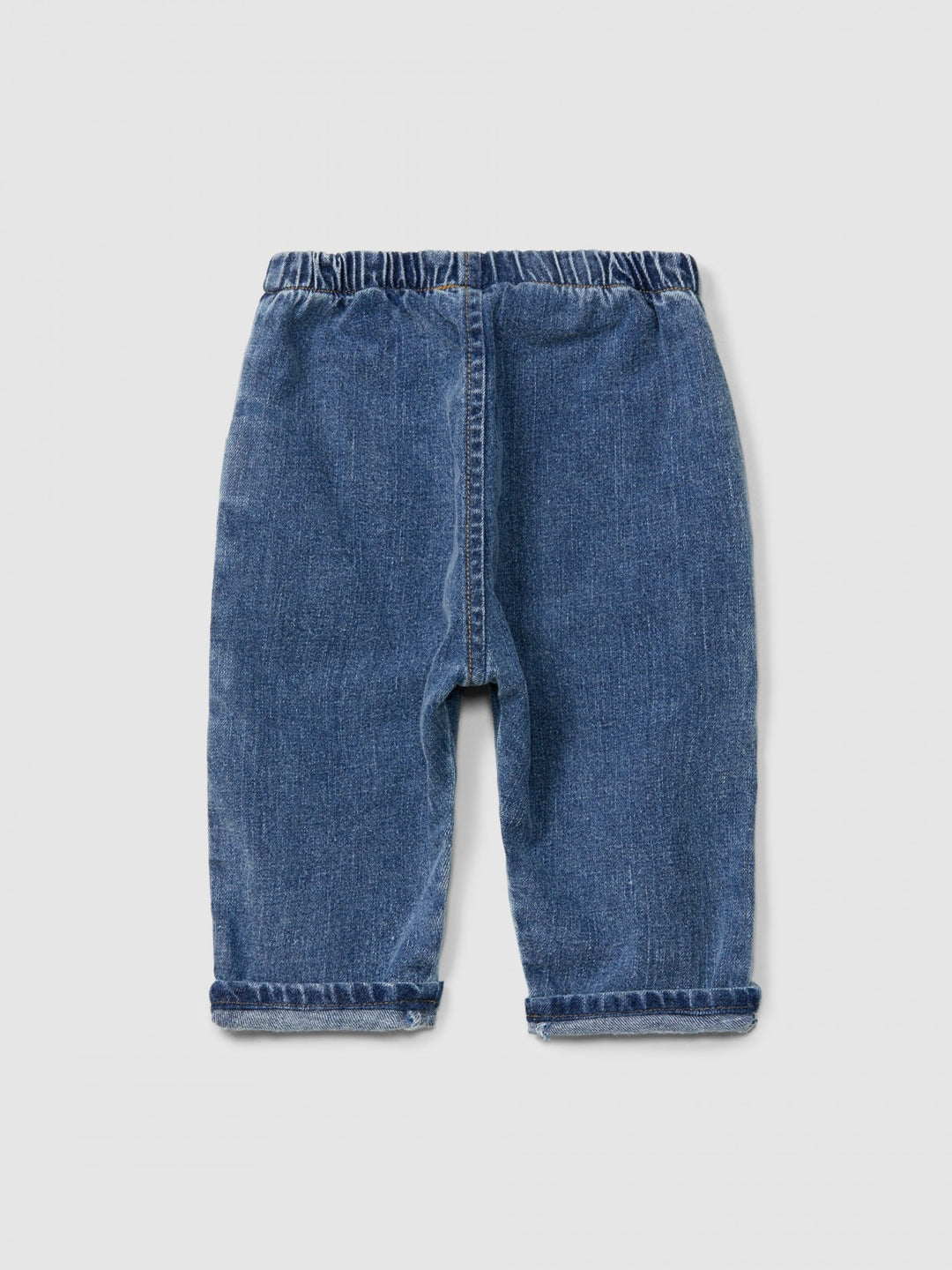 Organic Cotton Denim Pull-Up Pants - Indigo