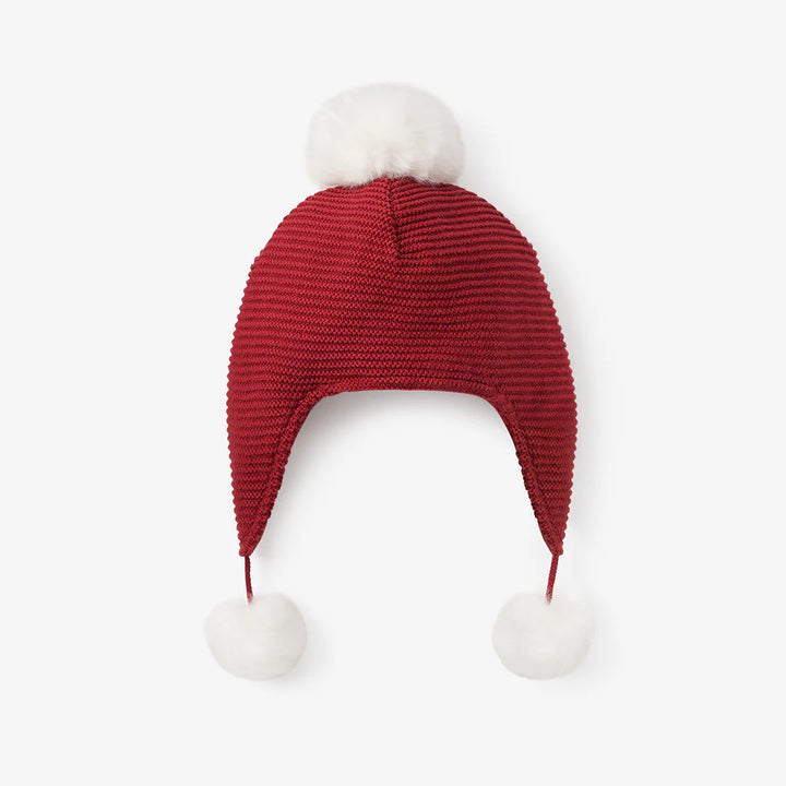 Red Pom Aviator Hat