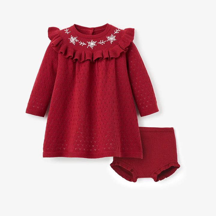 Snowflake Dress w/ Bloomer Red