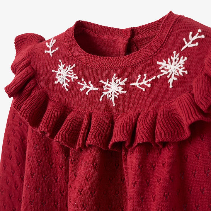 Snowflake Dress w/ Bloomer Red