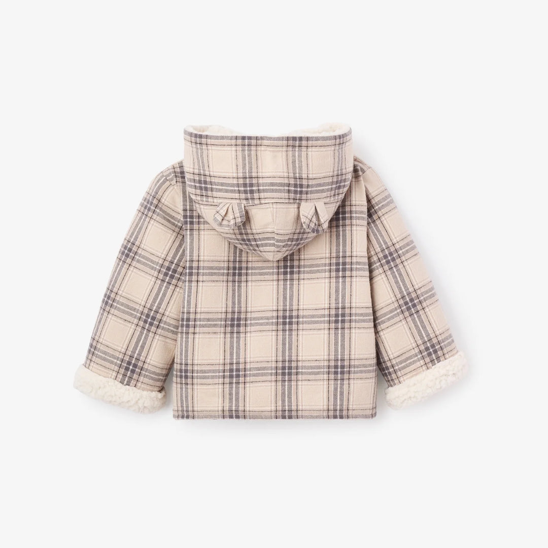 Neutral Plaid Sherpa Lined Reversible