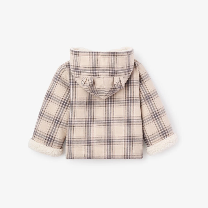 Neutral Plaid Sherpa Lined Reversible