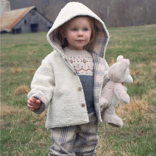 Neutral Plaid Sherpa Lined Reversible