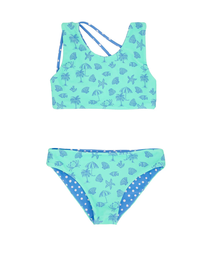 Summer Sun Reversible Bikini - Aqua Crystal
