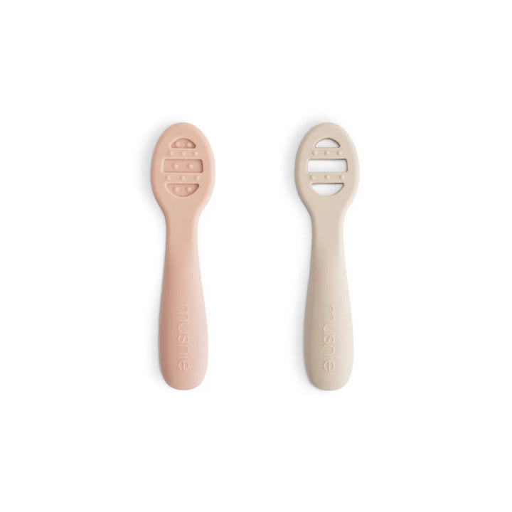 Silicone First Feeding Spoons - Blush/Shifting Sand