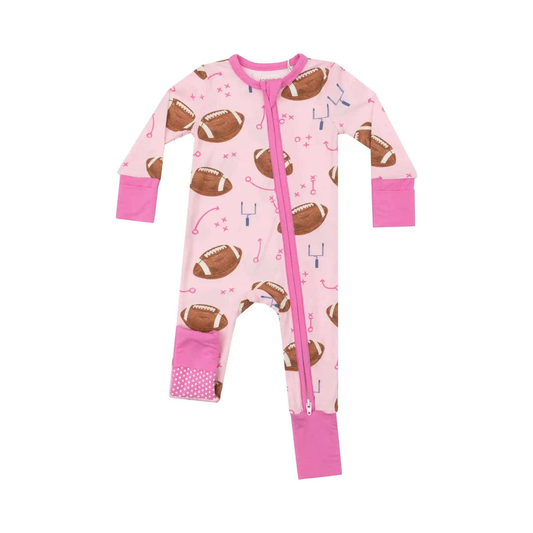 Footballs Pink 2 Way Zipper Romper Angel Dear 0-3M   [variant_option4] [variant_option5] [variant_option6] [variant_option7] [variant_option8] [variant_option9] 2