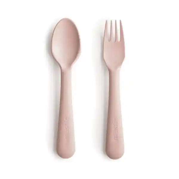 Fork and Spoon Set- Blush Mushie & Co    [variant_option4] [variant_option5] [variant_option6] [variant_option7] [variant_option8] [variant_option9] 1