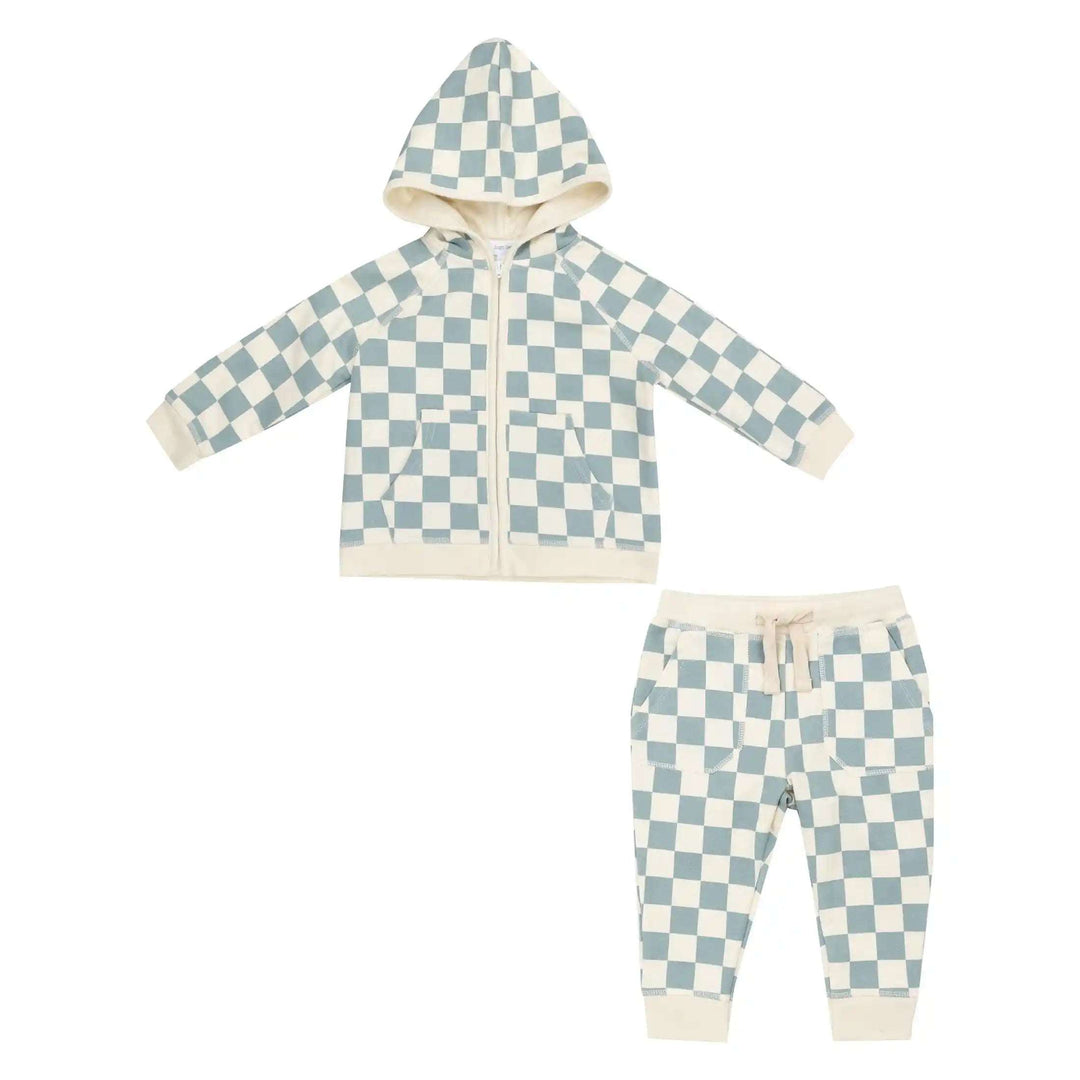 French Terry Hoodie and Jogger Set- Gray Check Angel Dear 12-18M   [variant_option4] [variant_option5] [variant_option6] [variant_option7] [variant_option8] [variant_option9] 1