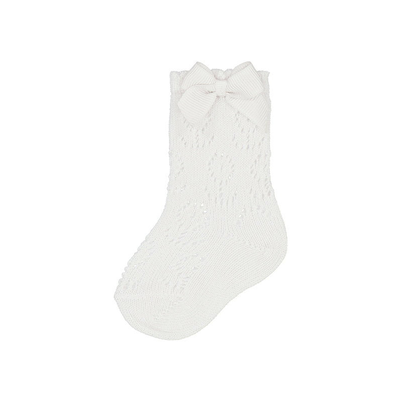 Knit Detail Socks 9865 White