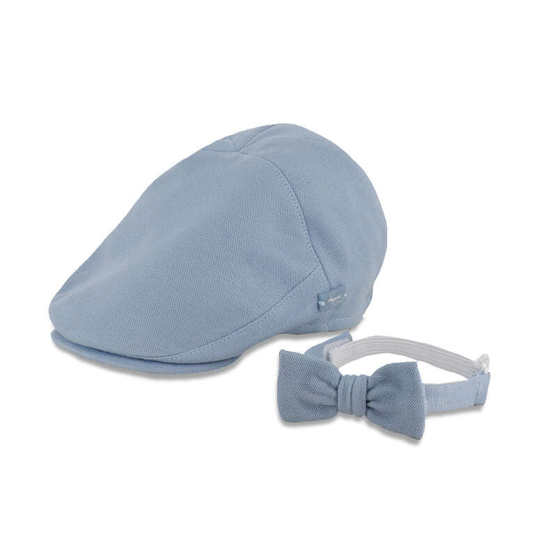 9067 Cap and Bowtie Set Blue