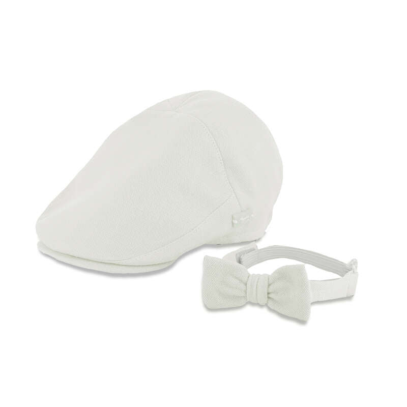 9067 Cap and Bowtie Set Natural