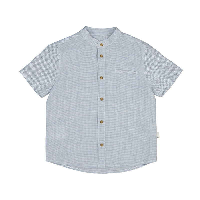 S/s Linen Mao Collar Shirt Frames 3113