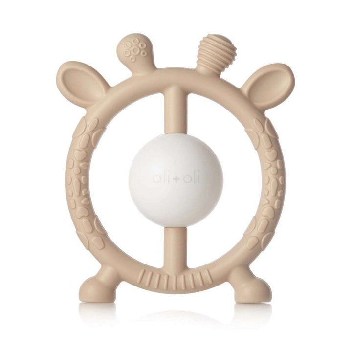 Giraffe Silicone Teether & Rattle - Taupe Ali+Oli    [variant_option4] [variant_option5] [variant_option6] [variant_option7] [variant_option8] [variant_option9] 1