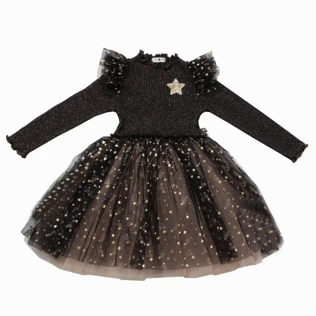 Gold Star Frill Tutu Dress - Black Petite Hailey 6M   [variant_option4] [variant_option5] [variant_option6] [variant_option7] [variant_option8] [variant_option9] 1