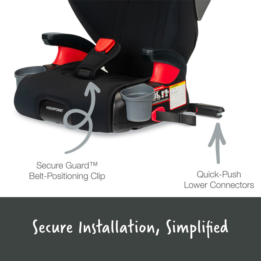 Britax Highpoint Backless Belt-Positioning Booster Seat with Safewash