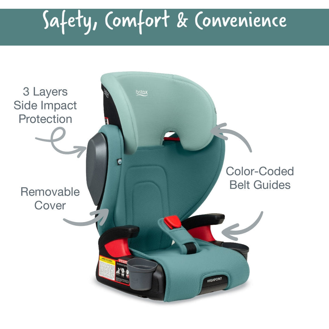 Britax Highpoint Backless Belt-Positioning Booster Seat with Safewash