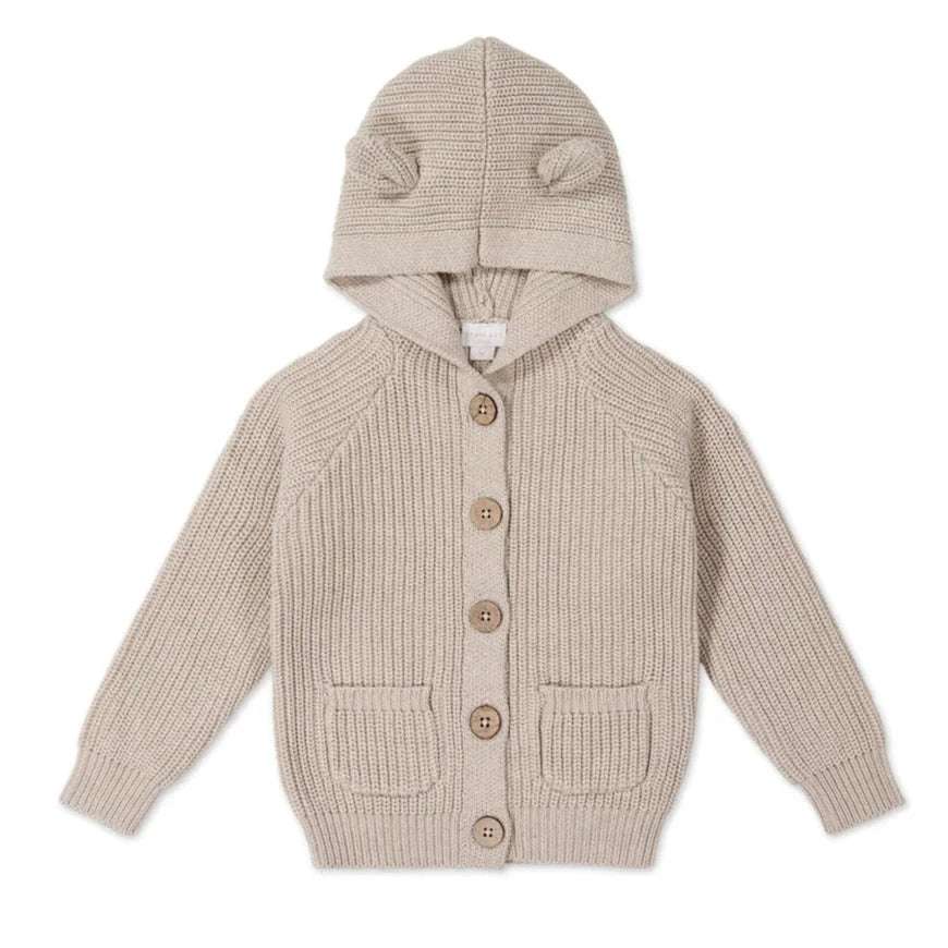 Humphrey Knitted Cardigan - Sand Marle Fleck Jamie Kay 0-3M   [variant_option4] [variant_option5] [variant_option6] [variant_option7] [variant_option8] [variant_option9] 1