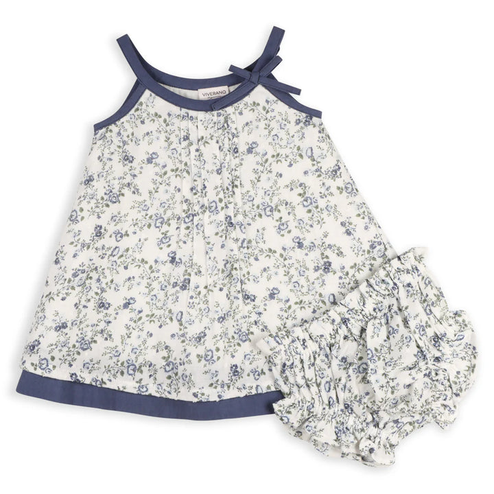 Lyla Muslin Dress and Bloomer - Navy Ditsy Floral