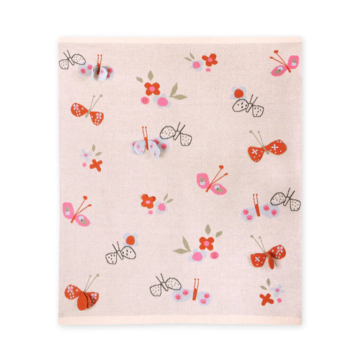 Butterfly Jacquard Sweater Knit Blanket