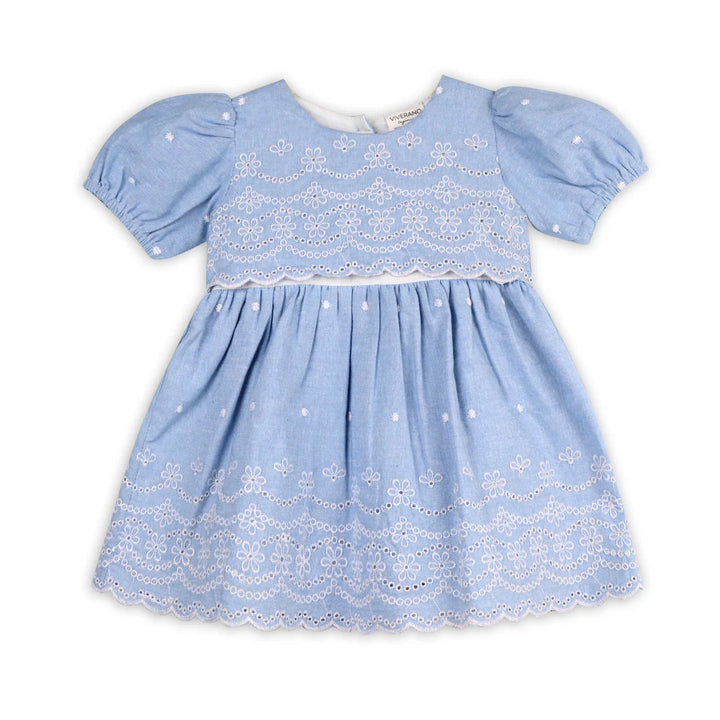 Isla Chambray Dress + Bloomer - Ocean Blue
