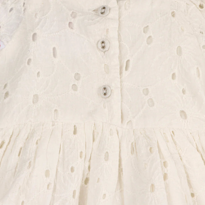 Lily Schiffli Eyelet Dress and Bloomer - Off White