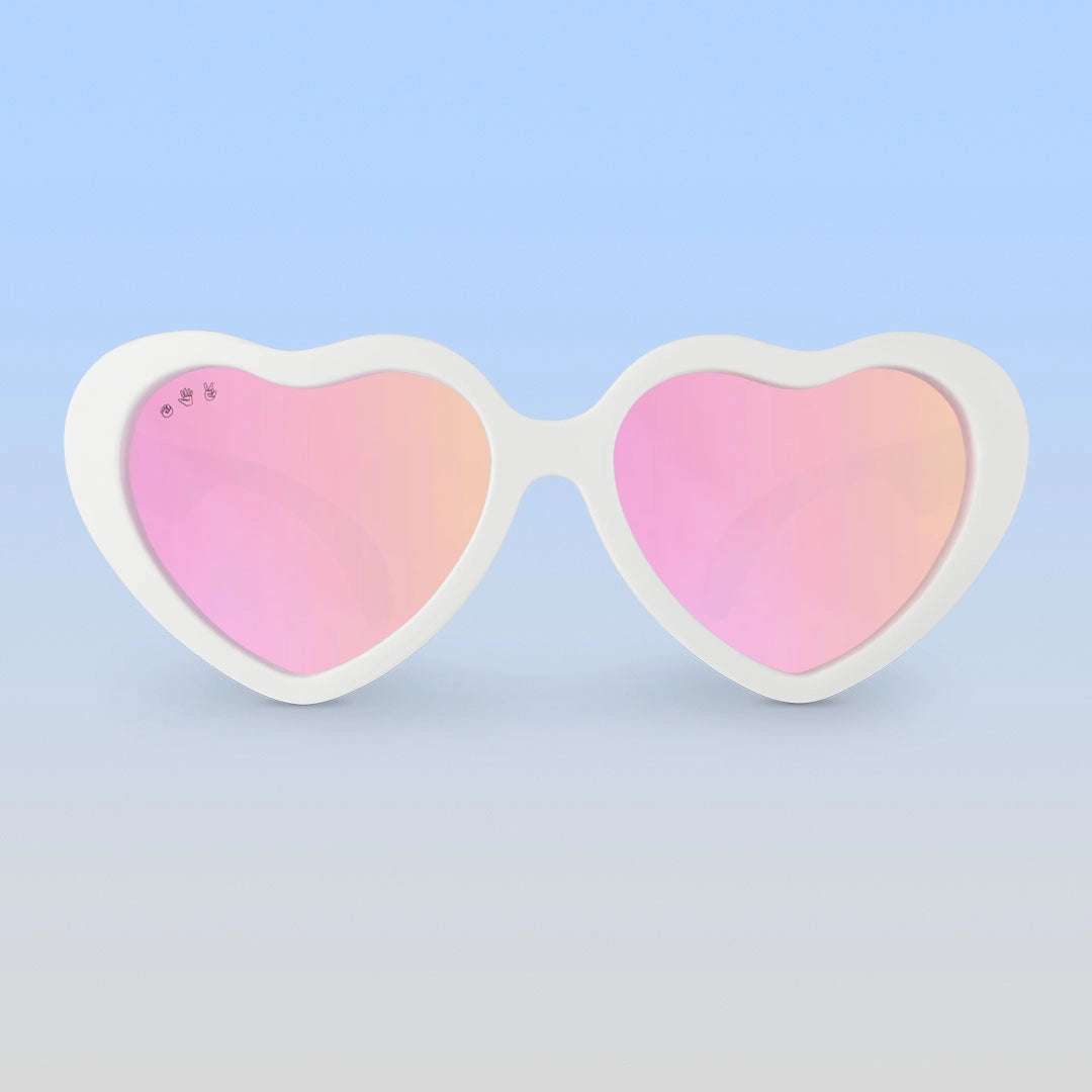 Shop White Heart Sunglasses/Rose Gold Lens - Li display picture 1