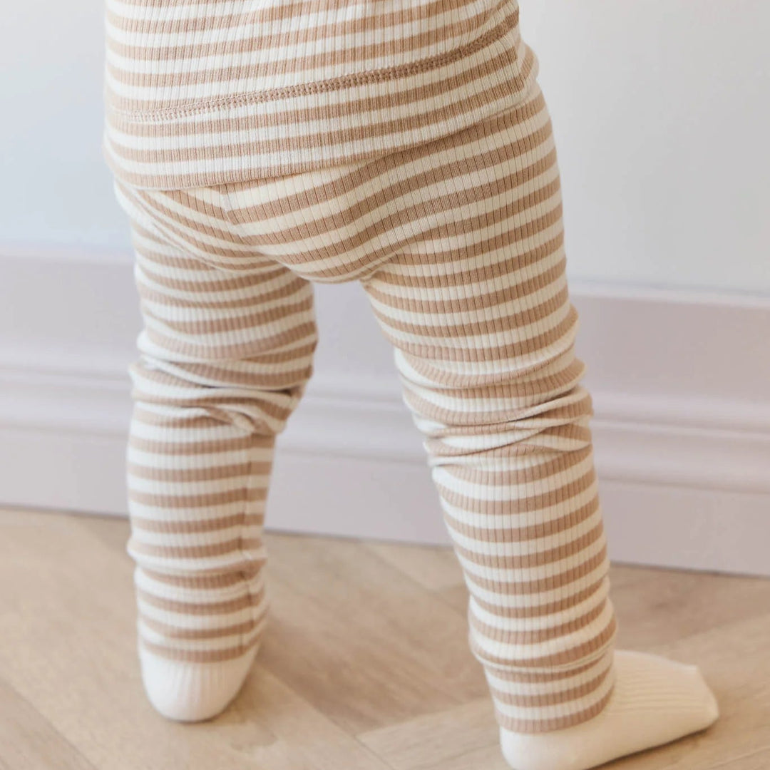 Modal Legging - Narrow Stripe Baker/Cloud