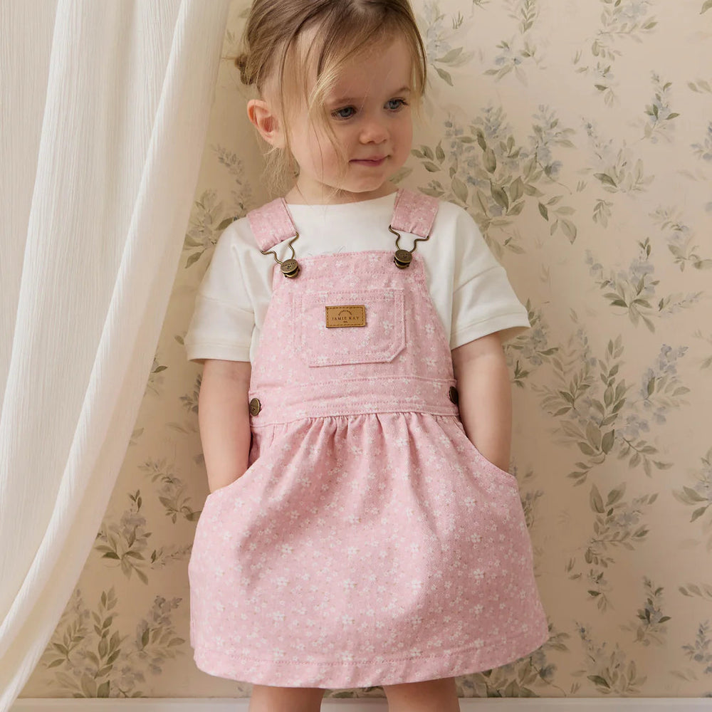overall pink dress Girls Overall Dress – Paula Powder