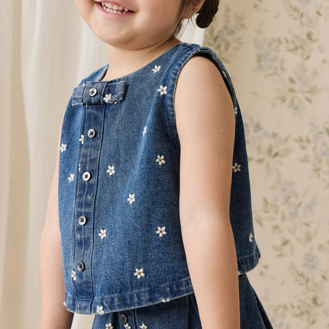 Etta Top - Josie Floral Denim