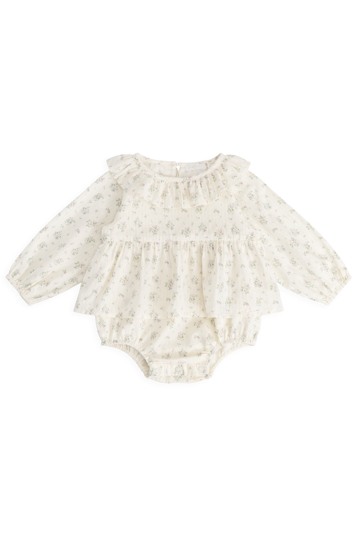 Organic Cotton Cecile Playsuit - Justine Orchid