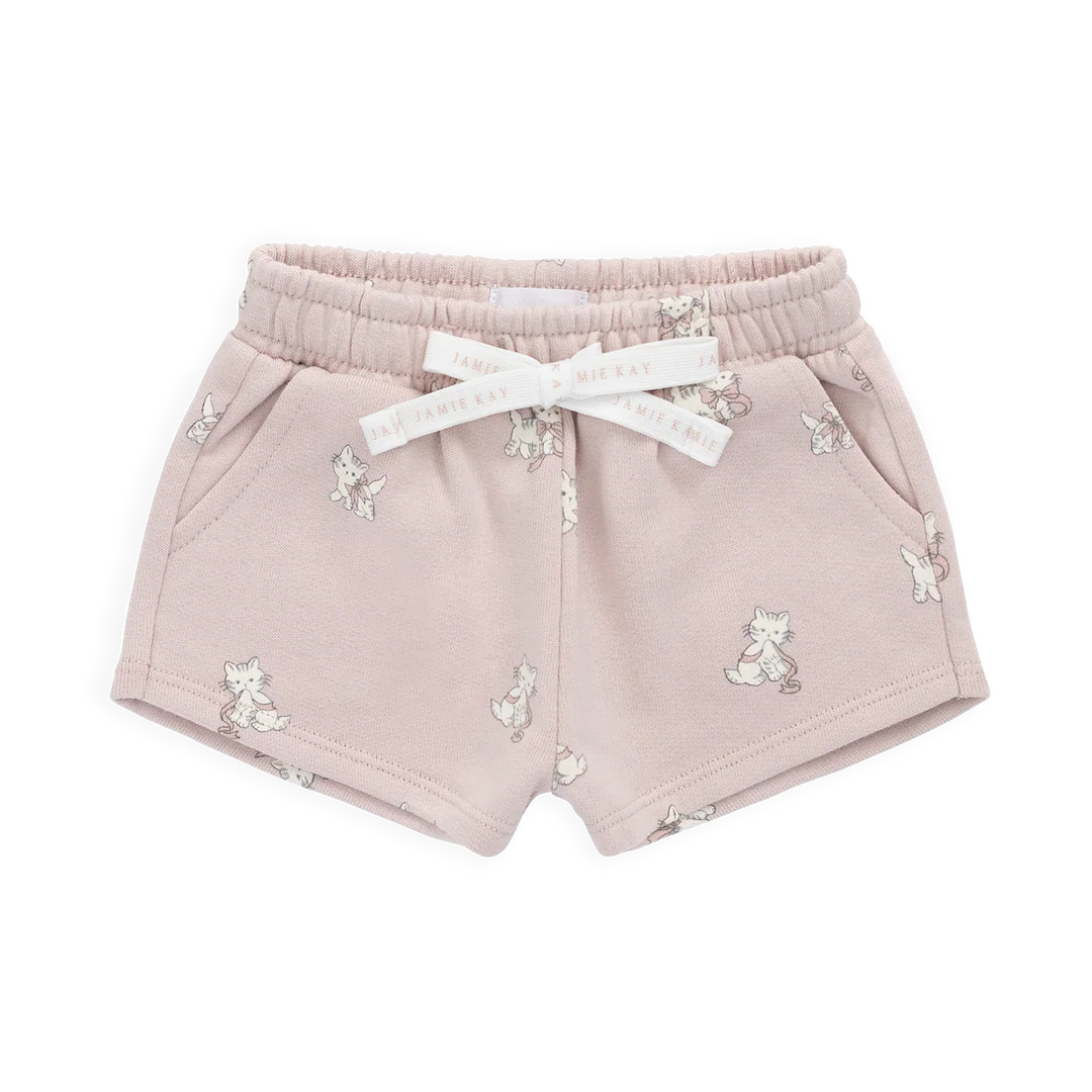 Bow Kitties Sweatshirt Set - Mauve