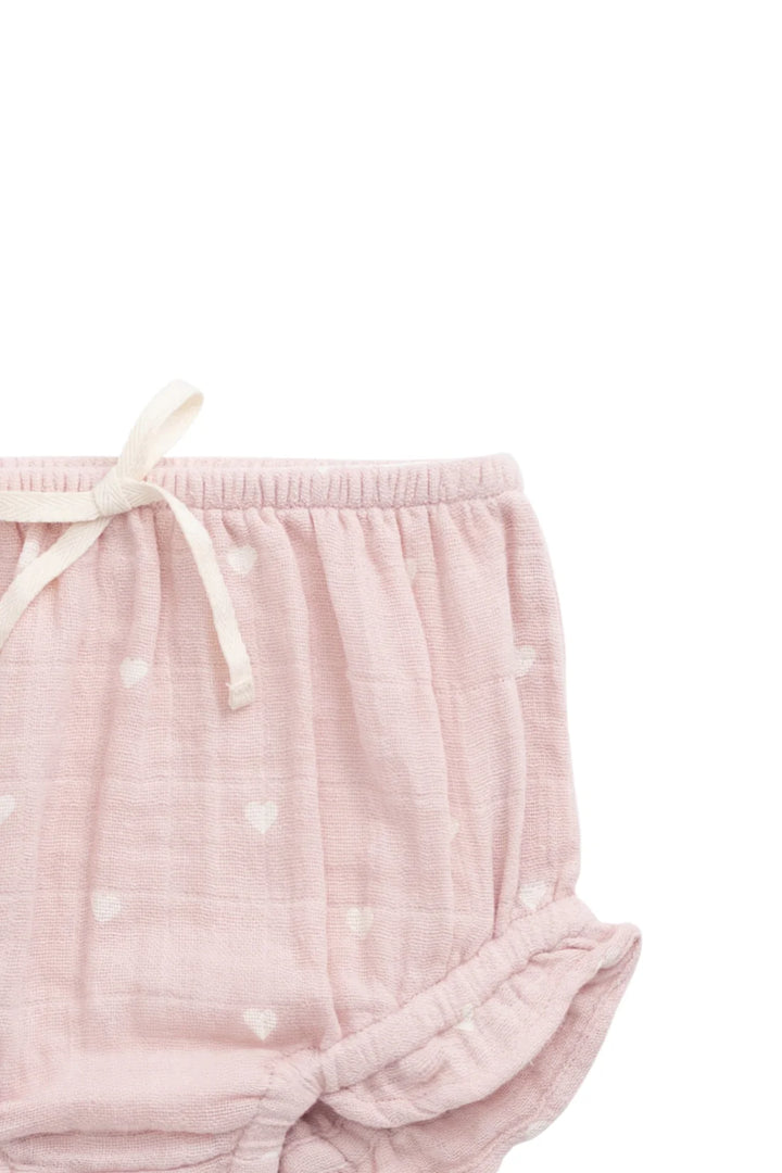 Muslin Frill Bloomer - Petite Heart