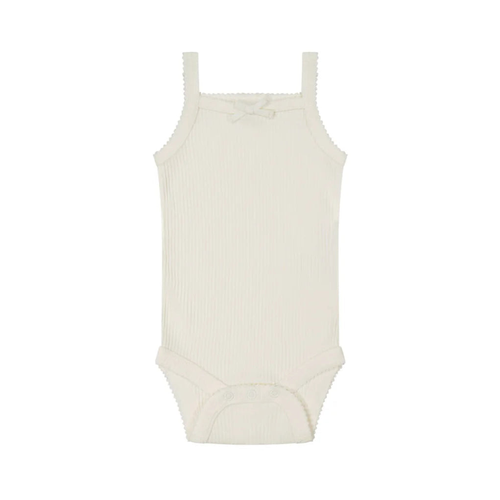 Organic Cotton Modal Singlet Bodysuit - Milk