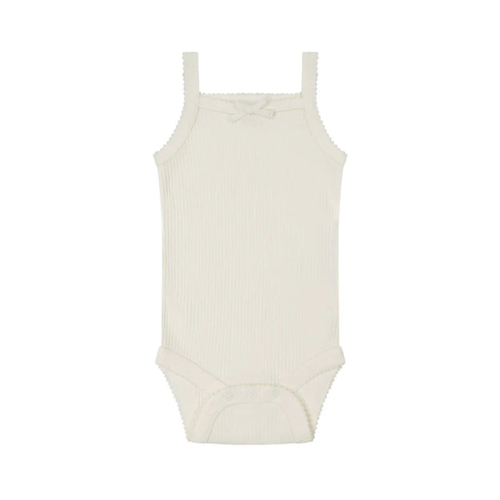 Organic Cotton Modal Singlet Bodysuit - Milk