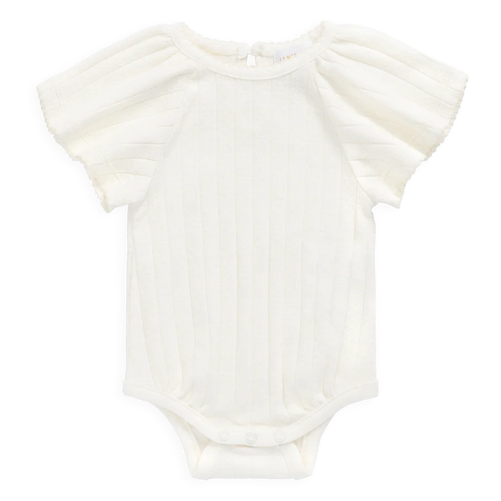 Josephine Playsuit - Sweet Heart Pointelle Parchment