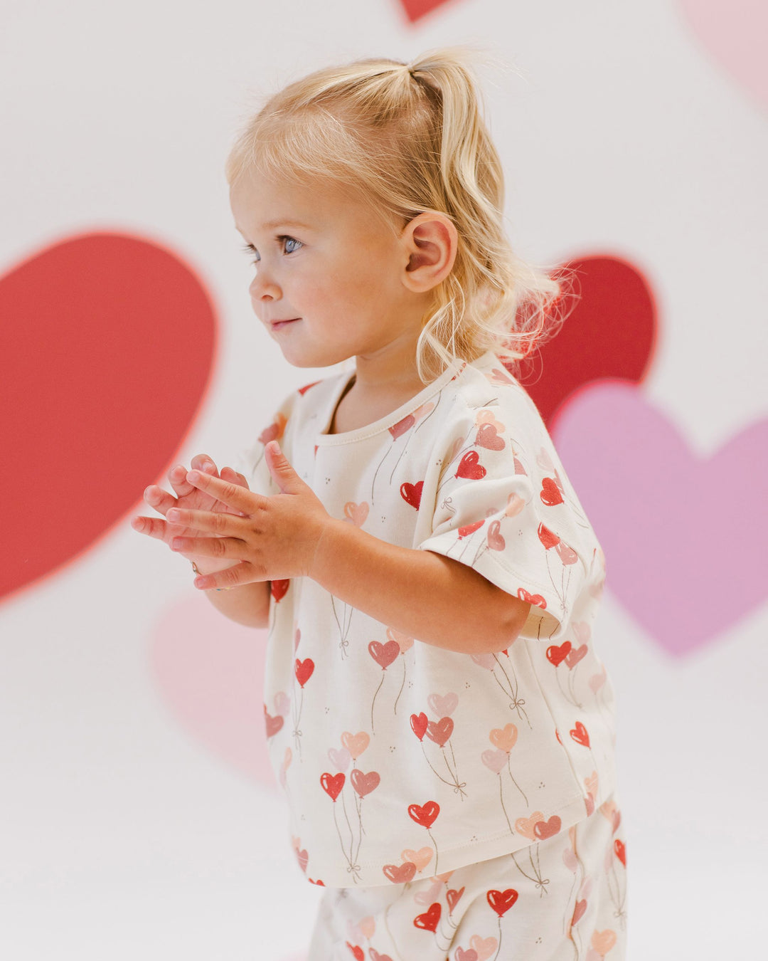 Jersey Tee + Pant Set - Heart Balloons