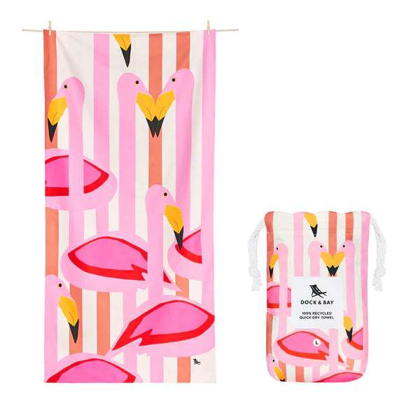 Kids Beach Towel- Flamboyant Flamingos Dock & Bay    [variant_option4] [variant_option5] [variant_option6] [variant_option7] [variant_option8] [variant_option9] 1